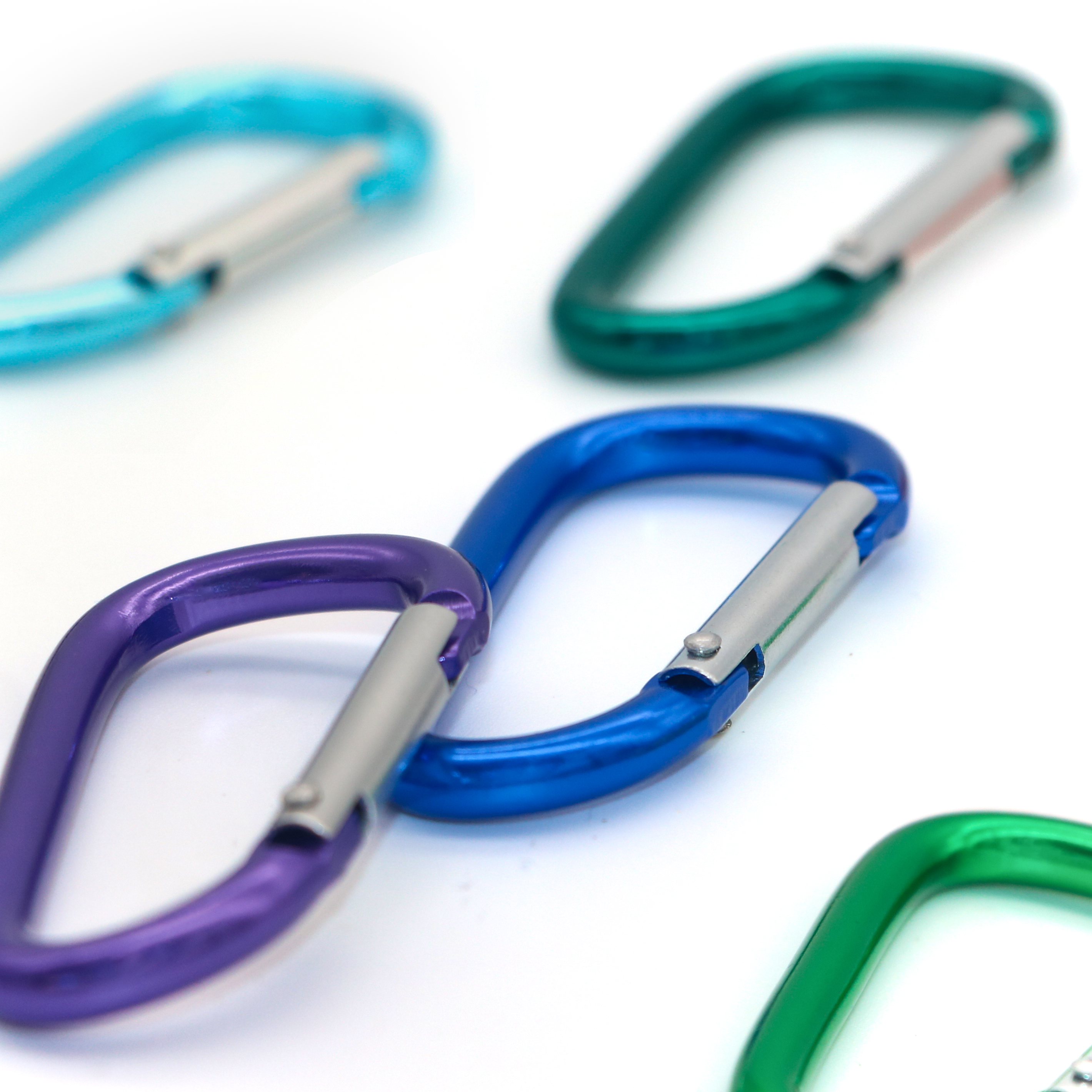Conception durable et améliorée – Ensemble de mousquetons à anneau en D en aluminium de 3 po pour le camping en plein air et l'utilisation d'un porte-clés