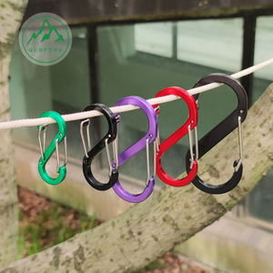 Carabiner en métal en acier en forme de S plusieurs couleurs à choisir parmi 8 chiffres Spring Muckle Outdoor Camping Backpack Hook